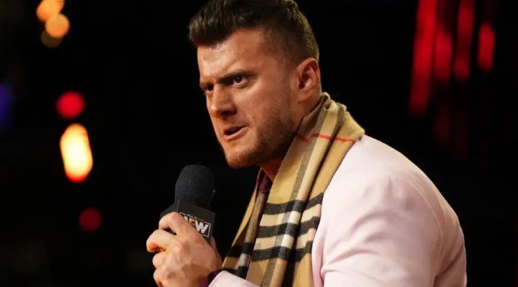 MJF cutting a fiery promo on the AEW mic
